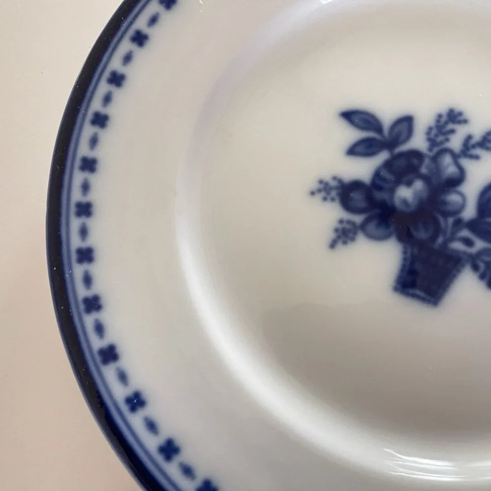 Williams Sonoma Flow Blue Salad Plate Dessert Floral Blue White